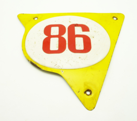 Benelli 50 Cross / 125 Enduro side panel RH racing number plate metal (35784270)