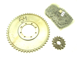 EML motorcross sprocket & chain set for EML-Yamaha outfits 54T/16T 110E