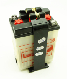 Royal Enfield battery tray c.w. Lucas battery B38-6A (opn 110164)