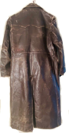 Long leather overcoat for despatch rider Size M