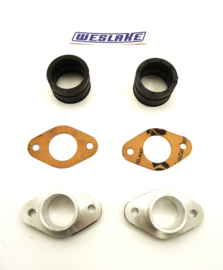 Weslake 500-950cc Twins Pair of inlet manifolds + rubber adaptors (W190)