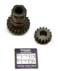 Triumph 5-Speed Mainshaft high gear assy (57-4779) + LS 5th gear (57-4791)
