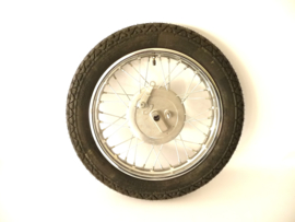 Velorex sidecar wheel c/w Mitas tyre (3.50-16") and brake plate complete  620.51.360 + 260