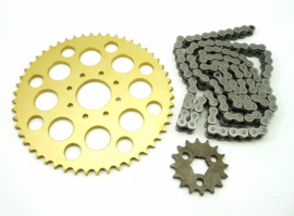 Yamaha-Wasp sprocket + chain set for rear disc type & XS engine