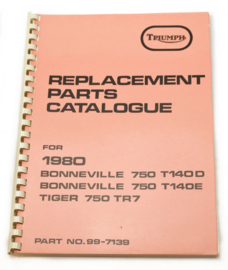 Triumph Bonneville 1980 parts catalogue, Partno. 99-7139