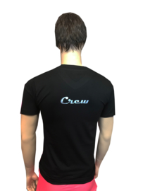 Crew t-shirt heren zwart met matzilver opdruk
