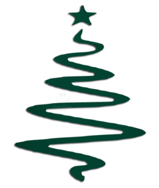 Raam / muur sticker "kerstboom cirkel " groen A3