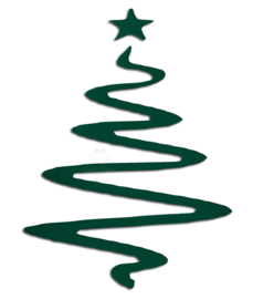 Raam / muur sticker "kerstboom cirkel " groen A4