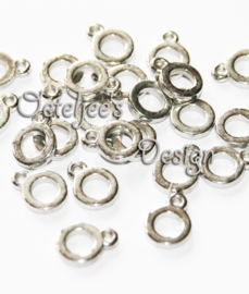 Kunstof ring hangers/bedel met oog 12x9mm