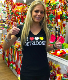 Oeteldonk shirt zwart dames korte mouw I love Oeteldonk