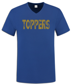 Toppers in Concert  t-shirt dames/heren royal blue met opdruk "Toppers" goud