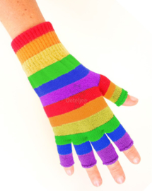 Vingerloze handschoen regenboogkleuren