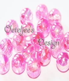 Acryl kralen - Vacuum beads transparant roze 8 mm