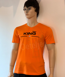 Koningsdag t-shirt heren oranje "Her King"