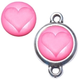 Polaris cabochon hart matt 15 mm Soft rose pink