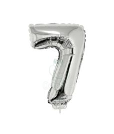 Folie ballon zilver cijfer 7 (41 cm)