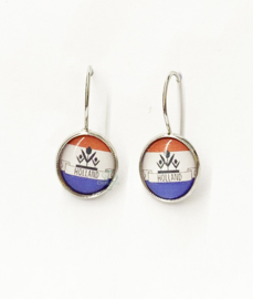 Oorbellen Holland rood wit blauw met tulpjes