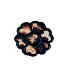 Dierenprint embleem hartjes bloemetje (5 cm)
