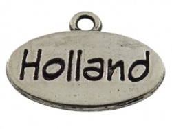 Bedel - Metaal oudzilver met tekst Holland