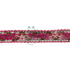 Lurex galon roze / fuchsia tinten