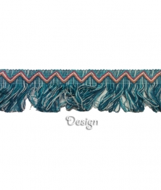 Band zigzag wit blauw