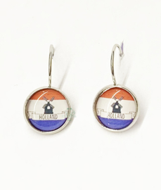 Oorbellen Holland rood wit blauw met molen