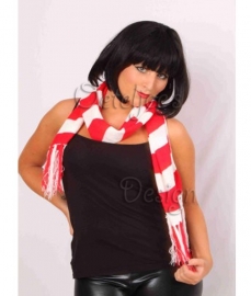 Brabant sjaal / das rood, wit (160 x 19 cm)