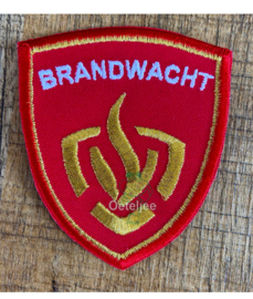 Brandwacht embleem rood/goud ovaal