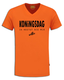 Oranje Koningsdag t-shirt " Ik weetut nie mir "