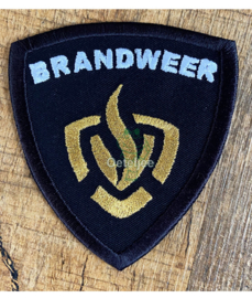 Brandweer embleem wit/goud ovaal