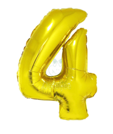 Folie ballon goud cijfer 4 (100 cm)