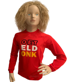 Oeteldonks thermoshirt kind rood lange mouw