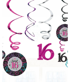 Sweet 16 swirl decoratie