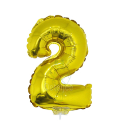 Folie ballon goud cijfer 2 (41 cm)