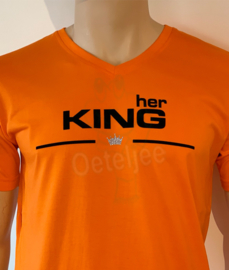 Koningsdag t-shirt heren oranje "Her King"