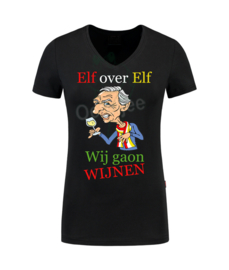 Oeteldonk shirt "Elf over Elf, Wij gaon wijnen" dames