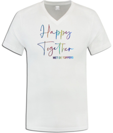 Toppers  in Concert 2022 t-shirt dames wit "Happy together met de toppers"