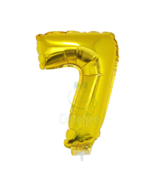 Folie ballon goud cijfer 7 (41 cm)