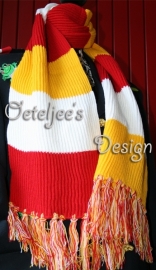 Oeteldonkse sjaal / das rood, wit, geel (170 x 25 cm)