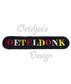 Oeteldonk embleem tekst "Oeteldonk" rood wit geel