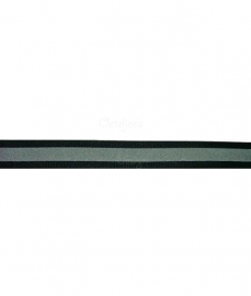 Band zwart met reflecterende streep 23 mm breed