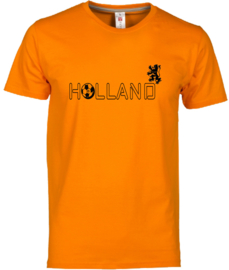 WK voetbal t-shirt heren oranje korte mouw Holland en leeuw