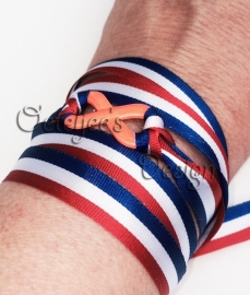 Wikkel armband Holland Infinity oranje rood wit blauw