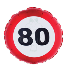 Folie ballon verkeersbord 80 jaar