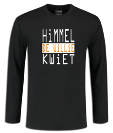 Koningsdag longsleeve heren zwart "Himmel de Willie kwiet"