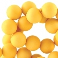 Acryl kralen mat rond 6 mm Oker geel