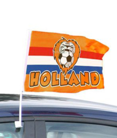 Autoraam vlag Holland met leeuw en voetbal