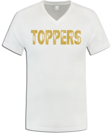 Toppers  in Concert 2024 t-shirt wit heren V hals "Toppers" goud