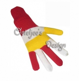 Oeteldonkse handschoen rood wit en geel