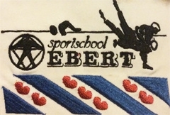 Borduren badge sportschool Ebert